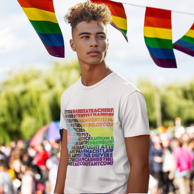 Camiseta Bandera arco iris progresiva Guión gay LGBT (Subido por el creador)