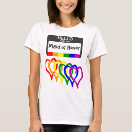 Camiseta Bandera arco iris recibe distintivo de nombre de h