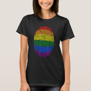 Camiseta Bandera arco iris suave huella digital Orgullo Lgb