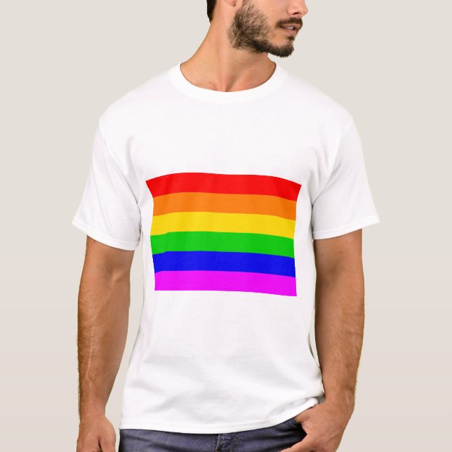 Camiseta Bandera arco iris transgénero gay en arco iris (Anverso)