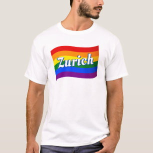 Camiseta Bandera arco iris Zurich Suiza Orgullo gay LGBTQ