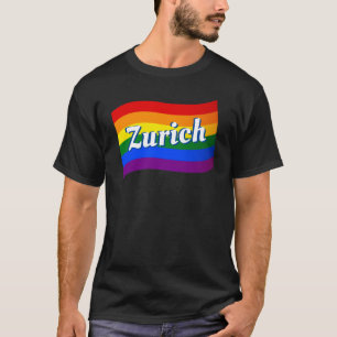 Camiseta Bandera arco iris Zurich Suiza Orgullo gay LGBTQ