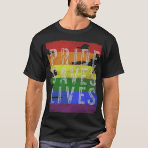 Camiseta Bandera arcoíris angustiado Orgullo salva vidas LG