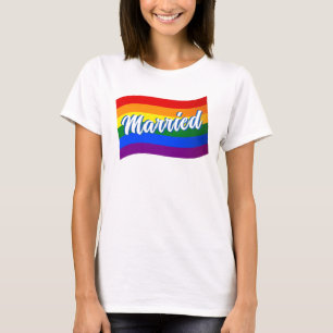 Camiseta Bandera arcoiris Caso matrimonio gay Orgullo gay L