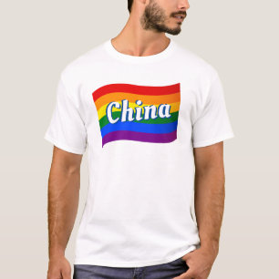 Camiseta Bandera arcoiris China Orgullo gay chino LGBTQ