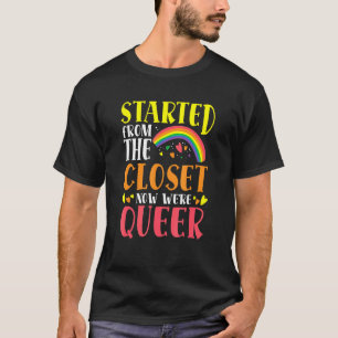 Camiseta Bandera Arcoiris Comenzada Desde Closet Now Queer 