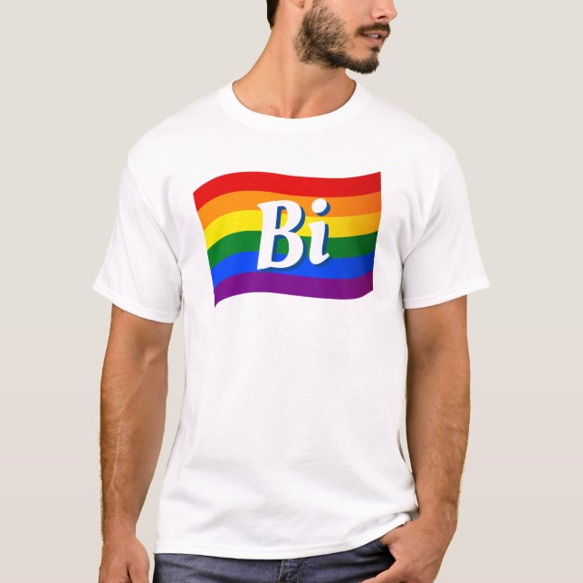 Camiseta Bandera arcoiris con orgullo bisexual orgullo LGBT (Anverso)