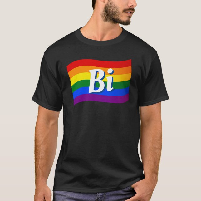 Camiseta Bandera arcoiris con orgullo bisexual orgullo LGBT (Anverso)