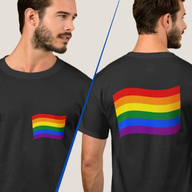 Camiseta Bandera arcoiris con orgullo gay Impresión lateral (Subido por el creador)