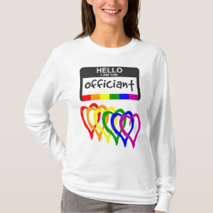 Camiseta Bandera arcoiris Corazón Boda Nombre del funcionar