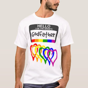 Camiseta Bandera arcoiris Corazón de la novia Nombre del pa