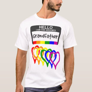 Camiseta Bandera arcoiris Corazones Groom Abuelo Nombre Bad