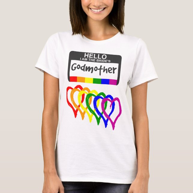 Camiseta Bandera arcoiris Corazones Novia Nombra (Anverso)