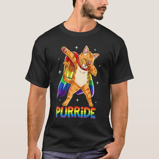 Camiseta Bandera Arcoiris D del Orgullo Gay Dabbing Purride (Anverso)