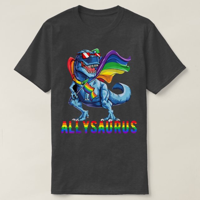 Camiseta Bandera arcoiris de Allysaurus Dinosaur 2022 (Diseño del anverso)