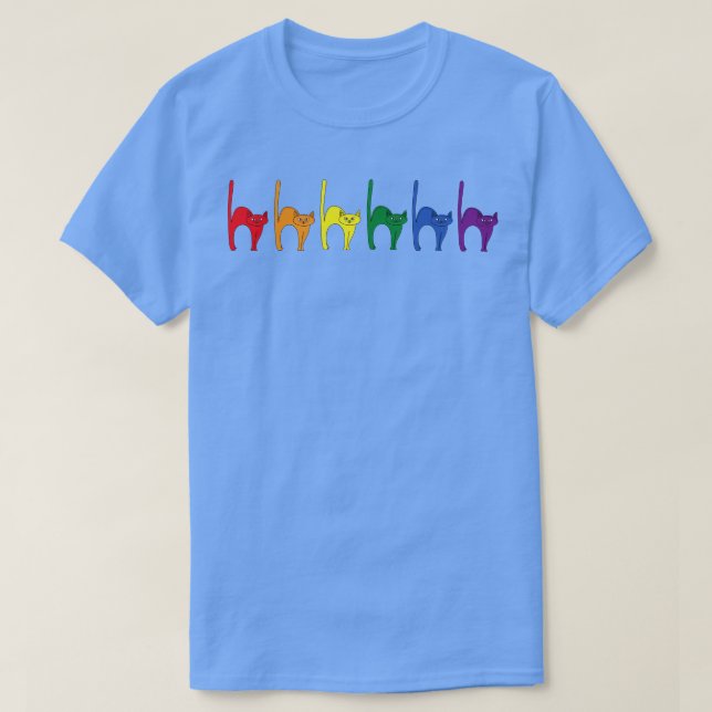 Camiseta Bandera arcoiris de gatos pequeños (Diseño del anverso)