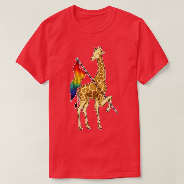 Camiseta Bandera arcoiris de Giraffe (Diseño del anverso)