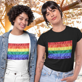 Camiseta Bandera arcoiris de imitación del clásico orgullo 