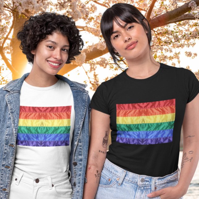 Camiseta Bandera arcoiris de imitación del clásico orgullo  (Subido por el creador)