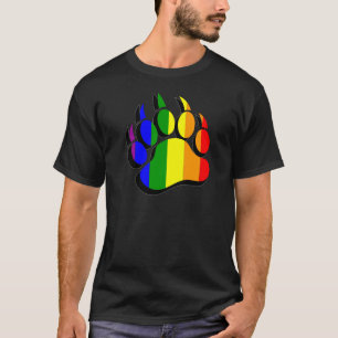 Camiseta Bandera arcoíris de la pata de oso gay