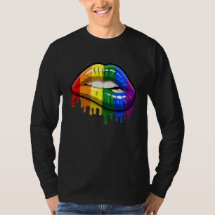 Camiseta Bandera Arcoiris De Lgbt Cute Besa Lgbt Lidera A G
