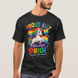 Camiseta Bandera Arcoiris De Orgulloso Aliado Para Mujeres 