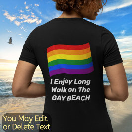Camiseta Bandera arcoiris de texto personalizado con orgull