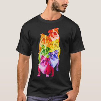 Camiseta Bandera arcoiris del Bulldog inglés Orgullo gay pa