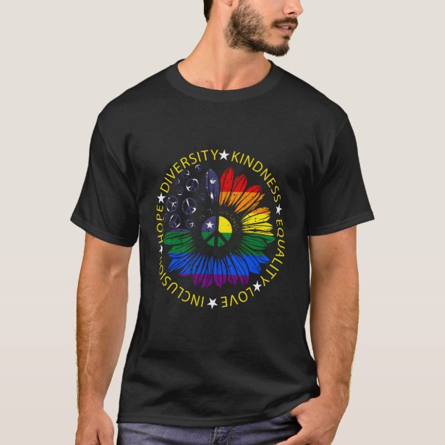 Camiseta Bandera Arcoiris del Orgullo Estadounidense (Anverso)