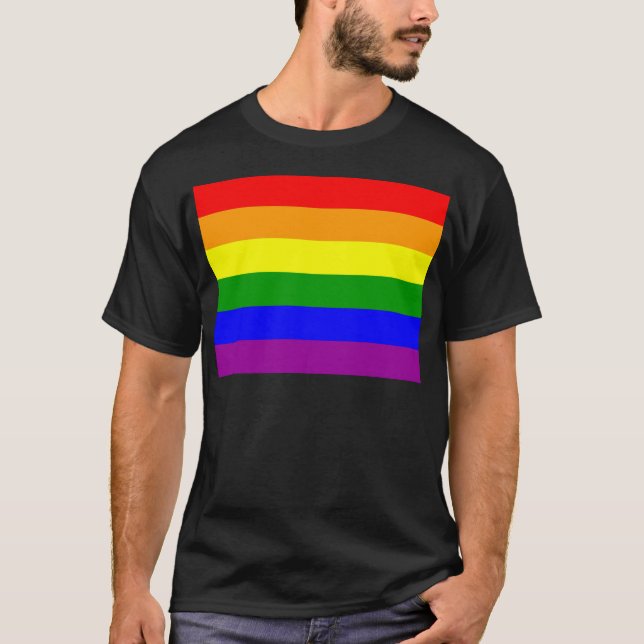 Camiseta Bandera arcoiris del orgullo gay (Anverso)