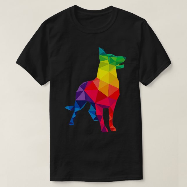 Camiseta Bandera arcoiris del orgullo gay alemán Shepherd O (Diseño del anverso)