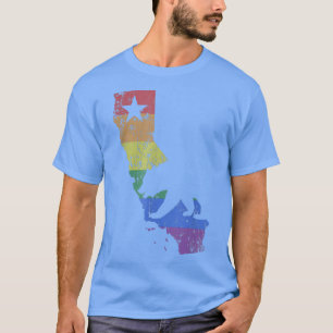 Camiseta Bandera arcoiris del Orgullo Gay de California 