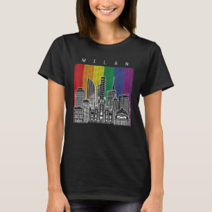 Camiseta Bandera arcoiris del orgullo gay de Milán Italia