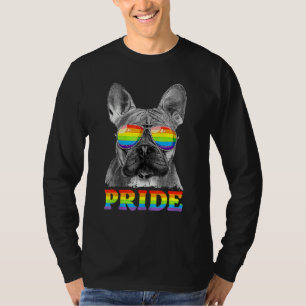 Camiseta Bandera arcoiris del orgullo gay del Bulldog franc