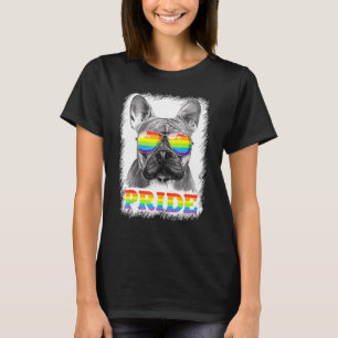Camiseta Bandera arcoiris del orgullo gay del Bulldog franc