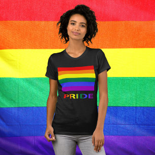 Camiseta Bandera arcoiris del orgullo LGBT y mensajes de te