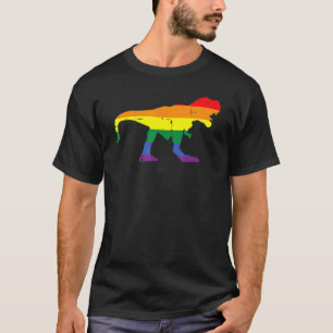 Camiseta Bandera arcoiris Dino Rex aliado directo Lgbtq Gay
