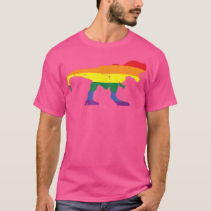 Camiseta Bandera Arcoiris Dino T-Rex aliado directo LGBTQ G