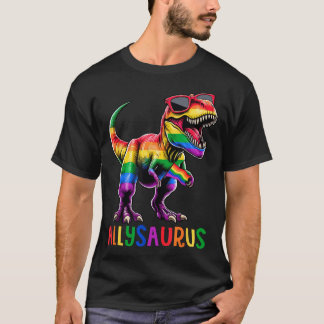 Camiseta Bandera Arcoiris Dinosaurio Ally Lgbt Allysaurus L