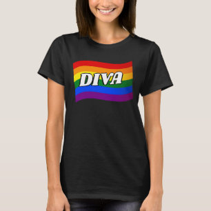 Camiseta Bandera arcoiris DIVA fabuloso orgullo gay LGBTQ
