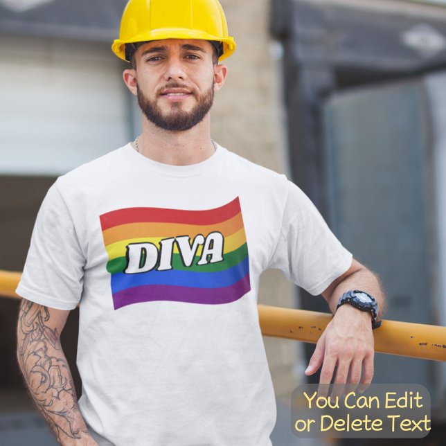 Camiseta Bandera arcoiris DIVA fabuloso orgullo gay LGBTQ (Subido por el creador)