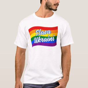Camiseta Bandera arcoiris Eslava Orgullo gay ucraniano LGBT