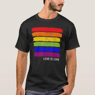 Camiseta Bandera arcoiris estriba orgullo gay LGBT en mal e