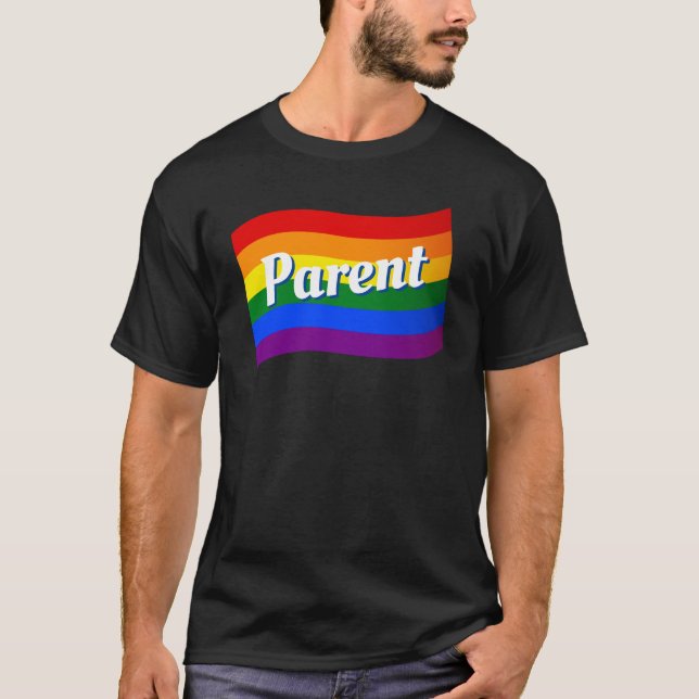 Camiseta Bandera arcoiris Gay Dad Lesbian Mom gay parent LG (Anverso)
