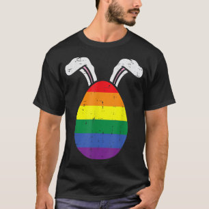 Camiseta Bandera arcoiris huevo conejito oso orgullo gay Pa