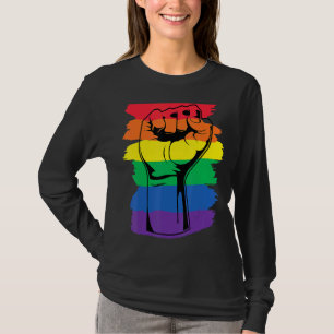Camiseta Bandera Arcoiris Lgbt Fist Lgbtq Lesbiana Gay Tran
