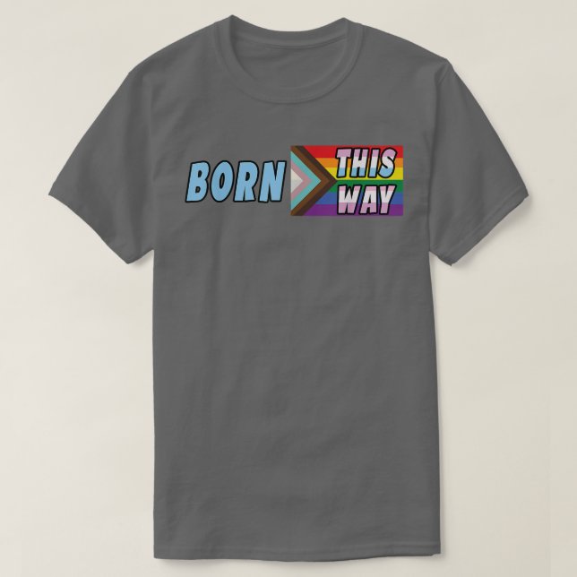 Camiseta Bandera arcoiris nace como orgullo gay LGBTQ Orgul (Diseño del anverso)