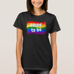 Camiseta Bandera arcoiris Novia lesbiana es matrimonio gay