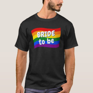 Camiseta Bandera arcoiris Novia lesbiana es matrimonio gay 