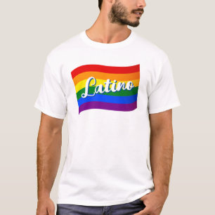 Camiseta Bandera arcoiris Orgullo gay latino latino LGBT